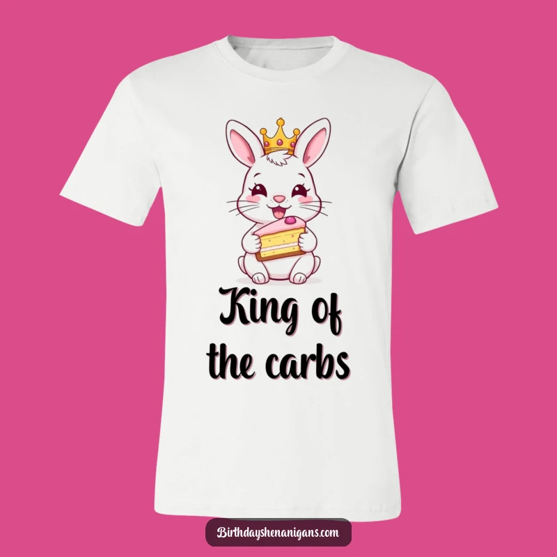Funny Rabbit Crown T-Shirt - Hilarious Bunny Tee for Cake Lovers