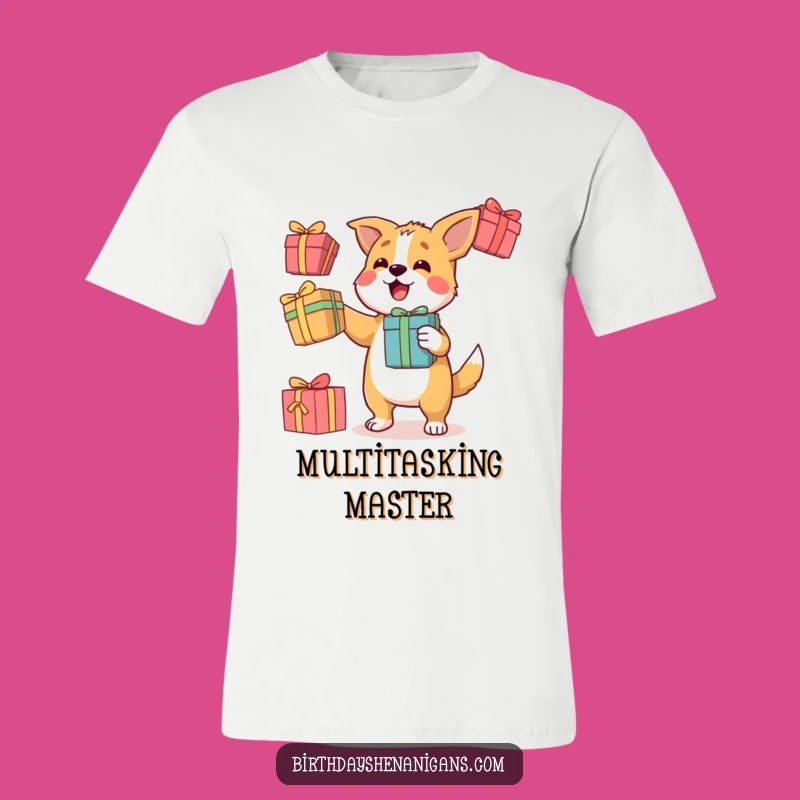 Funny Dog Juggling T-Shirt: Determined Character, Gift Boxes, Fun Tee
