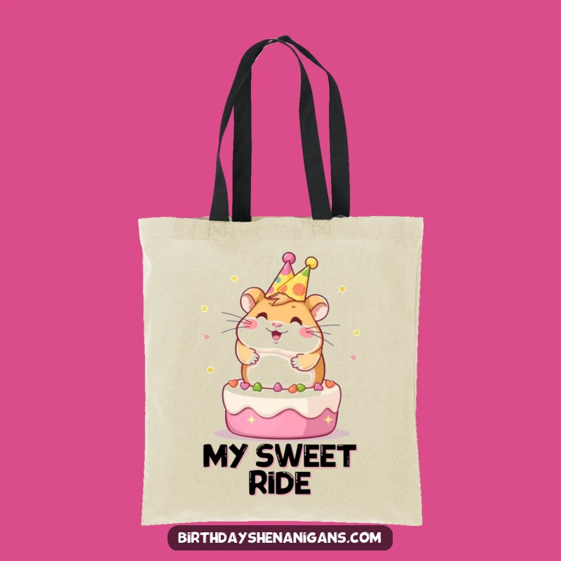 Carry the Party: Funny Kawaii Hamster Tote Bag