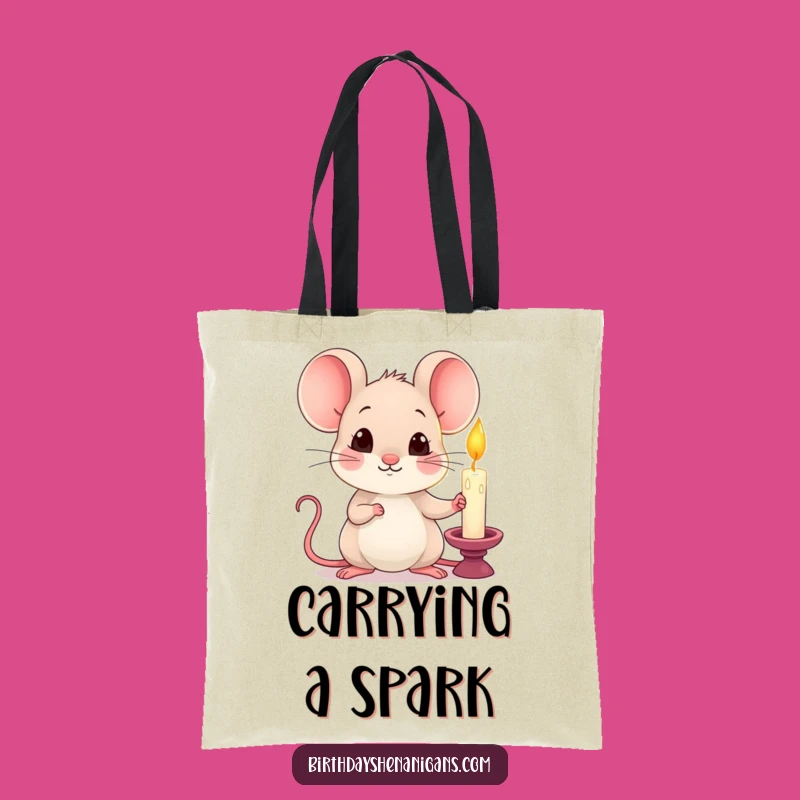 Funny Kawaii Mouse Wonder Tote Bag: Hilarious Gift for Curious Shoppers