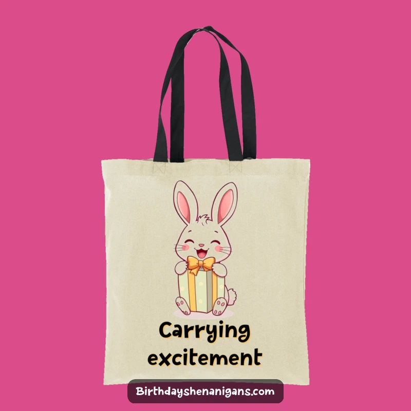 Funny Rabbit Gift Tote Bag: Carry Your Joyful Surprises