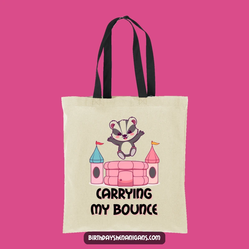 Funny Badger Bouncy Castle Tote Bag: Carry Your Fun On The Go!