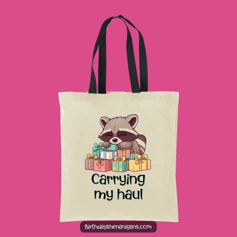 Funny Sleepy Raccoon Present Tote Bag: Carry Your Essentials with Zzzs