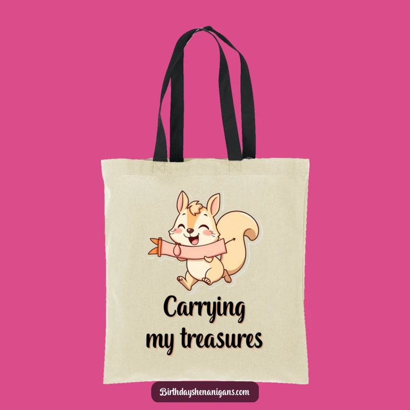 Funny Squirrel Banner Tote Bag: Carry Your Essentials with Joyful Flair