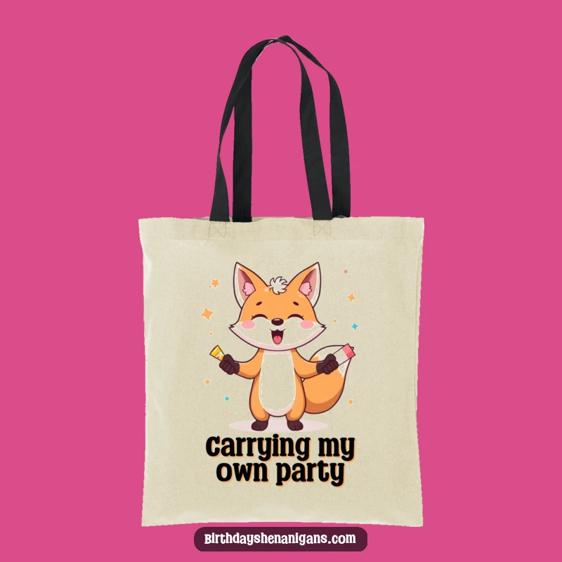 Funny Fox Juggling Party Poppers Tote Bag: Carry Your Fun in This Hilarious Accessory