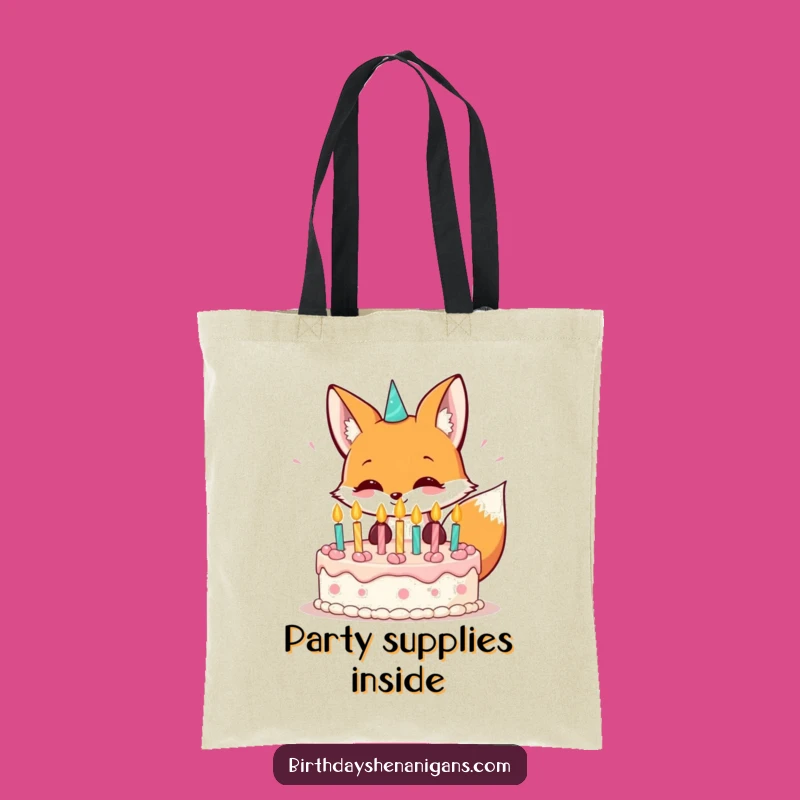 Funny Kawaii Fox Birthday Tote Bag: Carry Your Celebration!