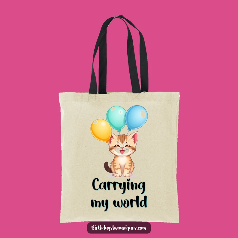 Funny Kitten Balloon Tote Bag - Carry Your Essentials with Playful Charm