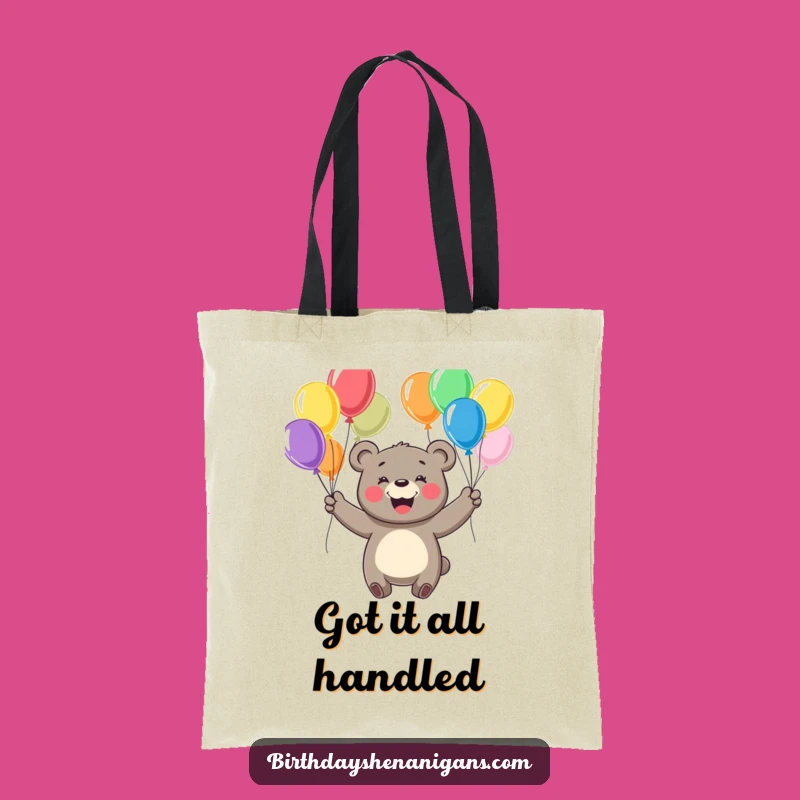Funny Bear Juggling Tote Bag - Cheerful Balloon Carry-All Gift