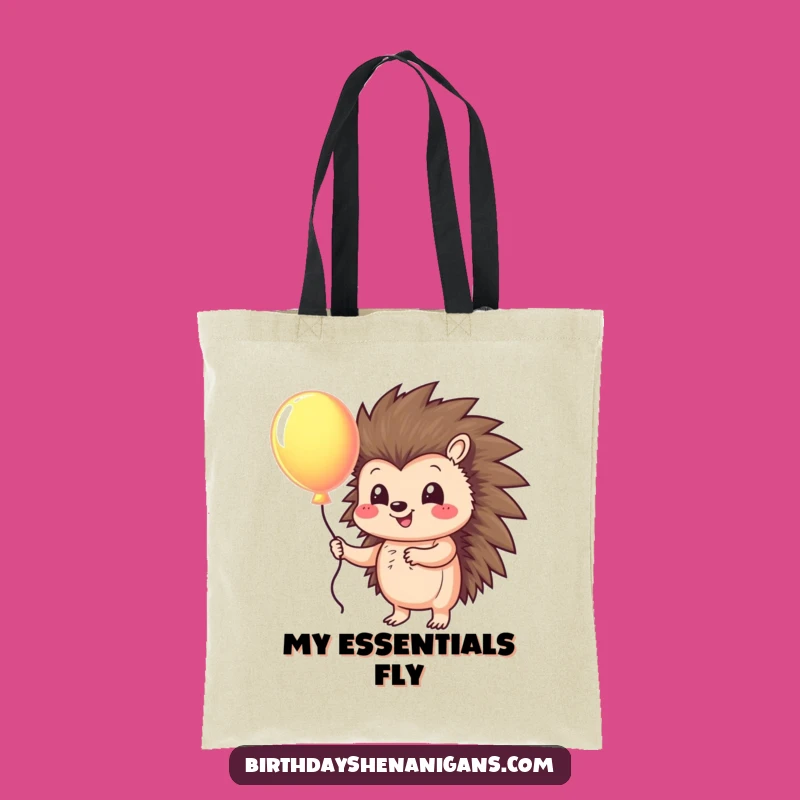 Funny Hedgehog Balloon Tote Bag: Carry Your Day with This Hilarious Accessory